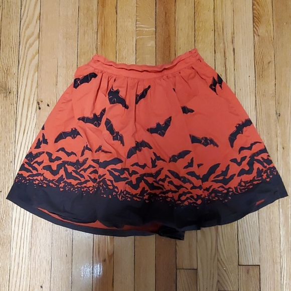 Sourpuss Dresses & Skirts - Sourpuss medium halloween orange bat skirt RARE